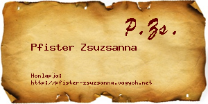 Pfister Zsuzsanna névjegykártya